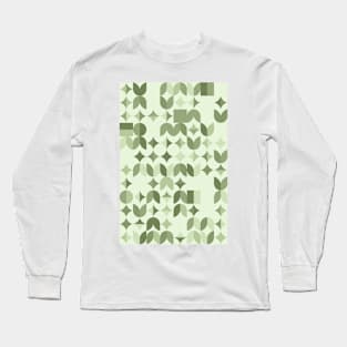 Leaf Coloured Geometric Pattern - Flowers #2 Long Sleeve T-Shirt